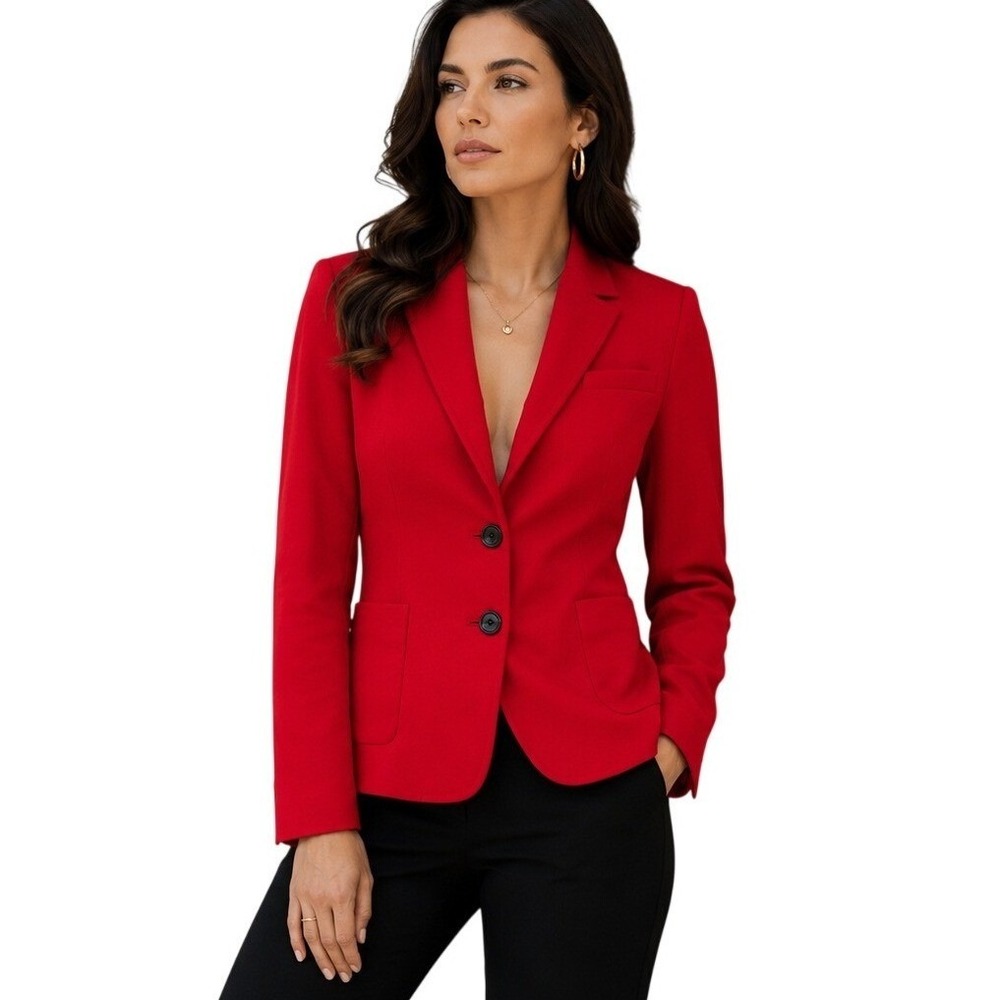 Banana Republic Tailored Classic Fitted Office Lassale Red Blazer Jacket Size 6